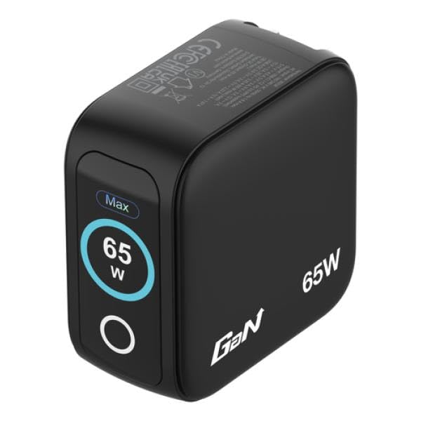 Cargador de Pared Universal GAN para Viaje Verbatim Mini GAN Charger con Pantalla- 2xUSB Tipo-C- 1xUSB- 65W