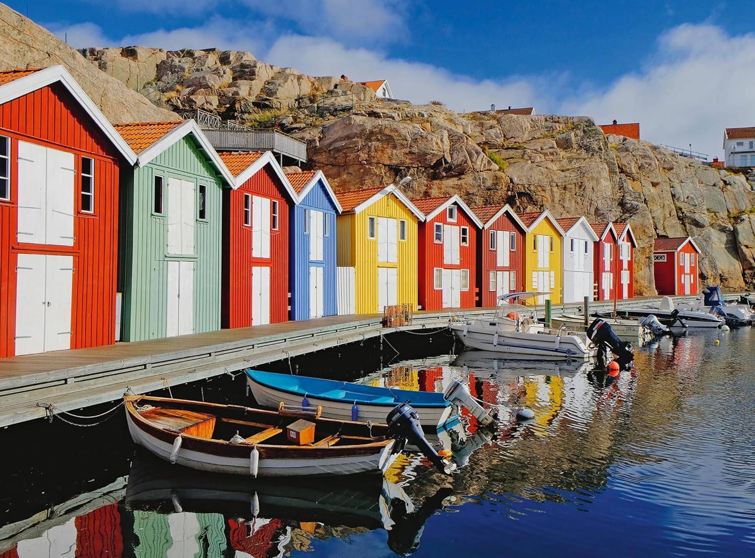 Erwachsenenpuzzle 100 XL-Teile - Bunte Häuser in Schweden: Feel Well & Puzzle