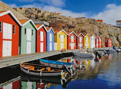Erwachsenenpuzzle 100 XL-Teile - Bunte Häuser in Schweden: Feel Well & Puzzle