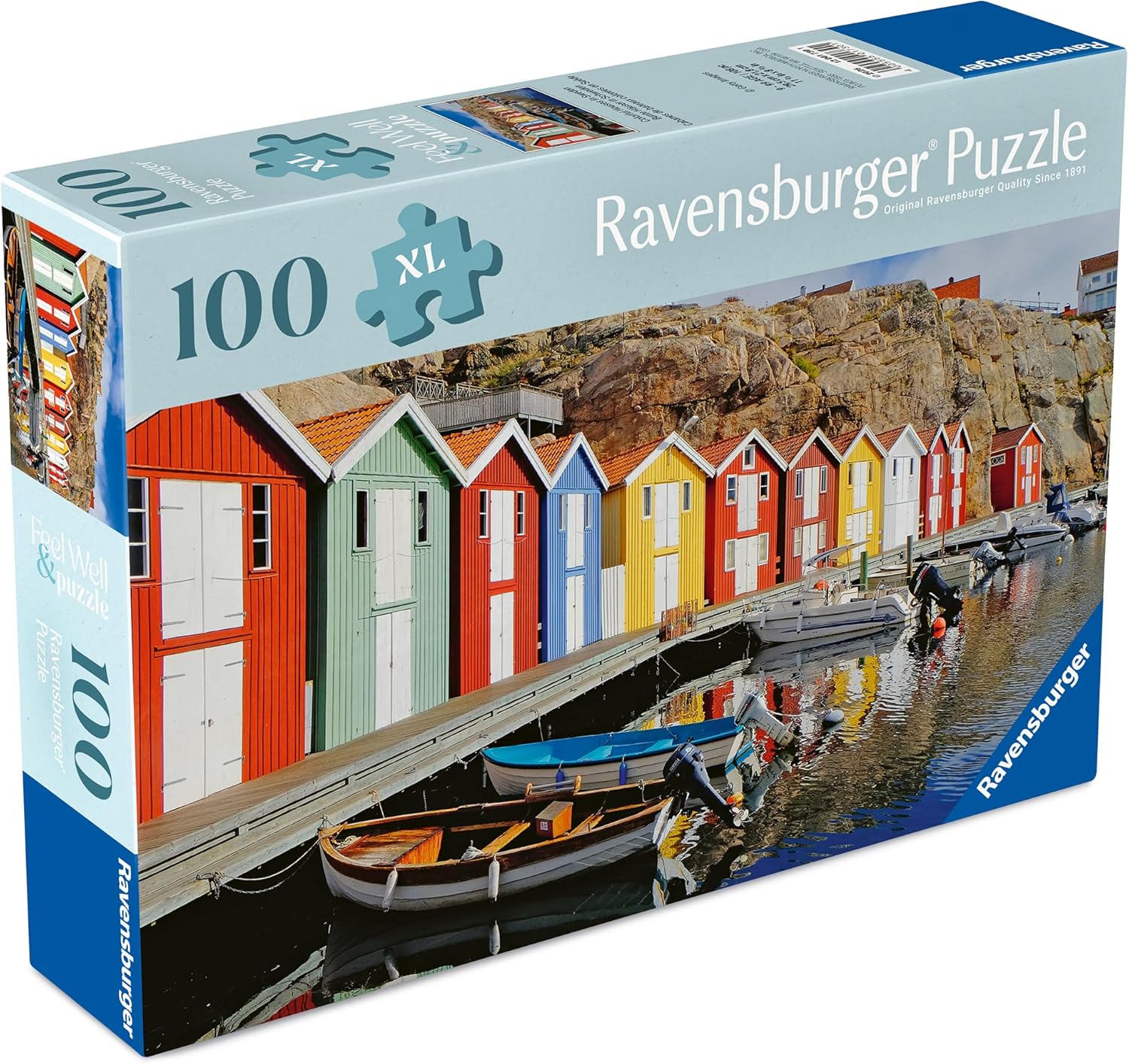 Erwachsenenpuzzle 100 XL-Teile - Bunte Häuser in Schweden: Feel Well & Puzzle