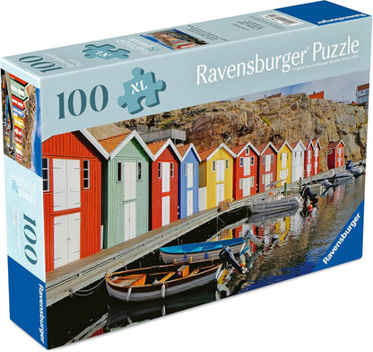 Erwachsenenpuzzle 100 XL-Teile - Bunte Häuser in Schweden: Feel Well & Puzzle