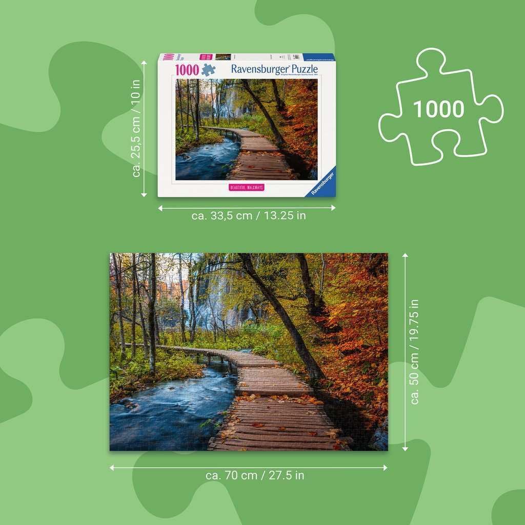 Erwachsenenpuzzle 1000 Teile - Herbstlicher Waldweg: Beautiful Walkways