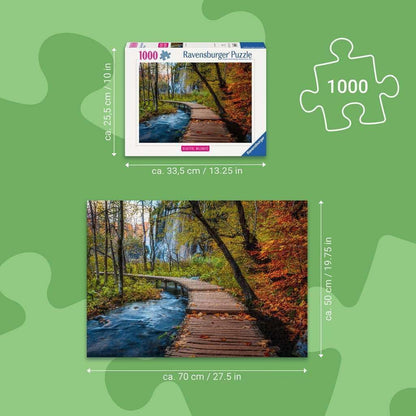 Erwachsenenpuzzle 1000 Teile - Herbstlicher Waldweg: Beautiful Walkways
