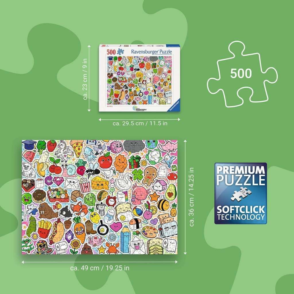 Erwachsenenpuzzle 500 Teile - Niedliches Kawaii Chaos