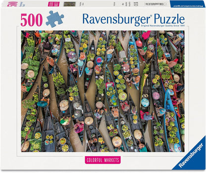 Erwachsenenpuzzle 500 Teile - Schwimmender Markt, Indonesien: Colorful Markets
