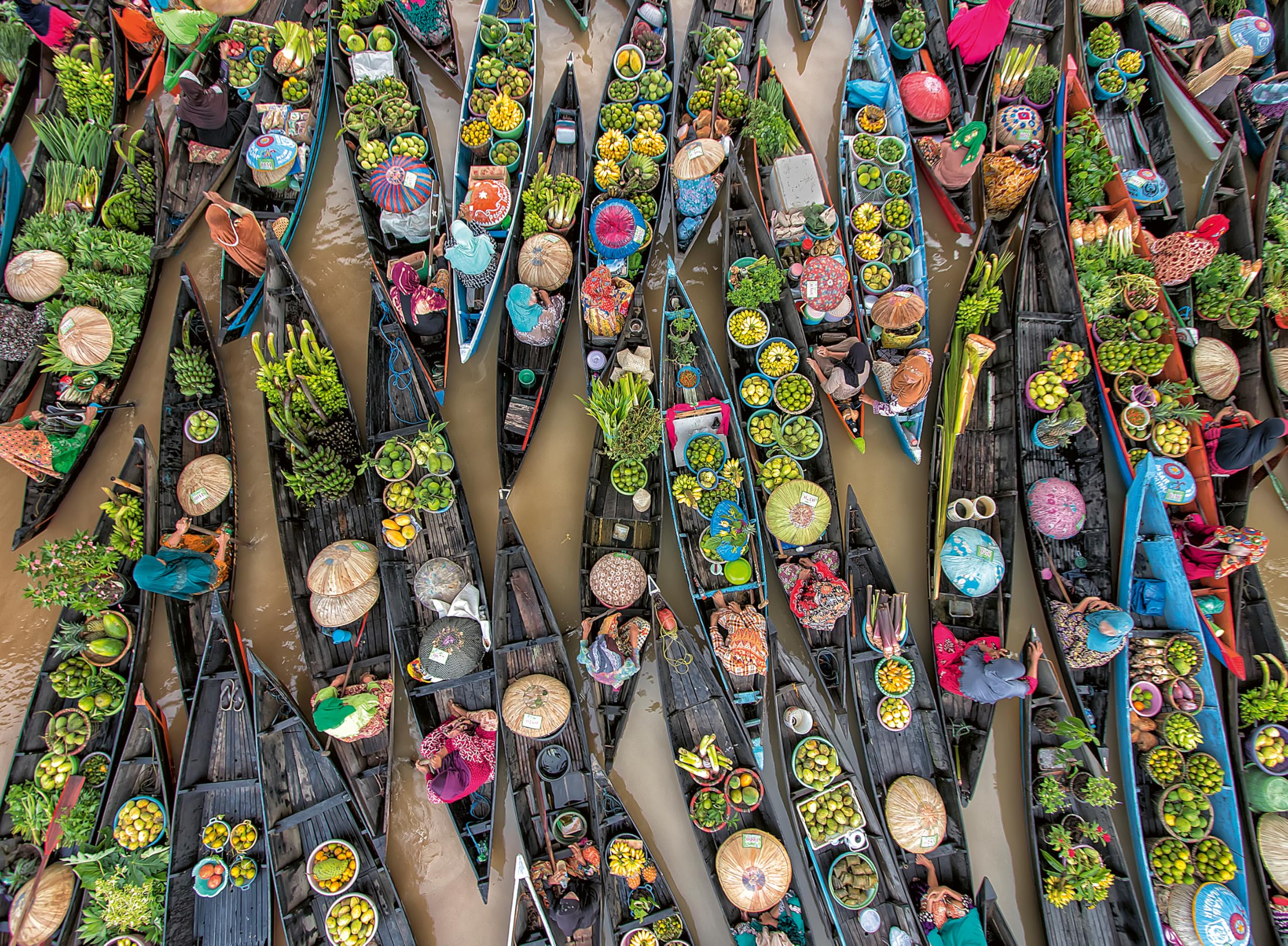 Erwachsenenpuzzle 500 Teile - Schwimmender Markt, Indonesien: Colorful Markets