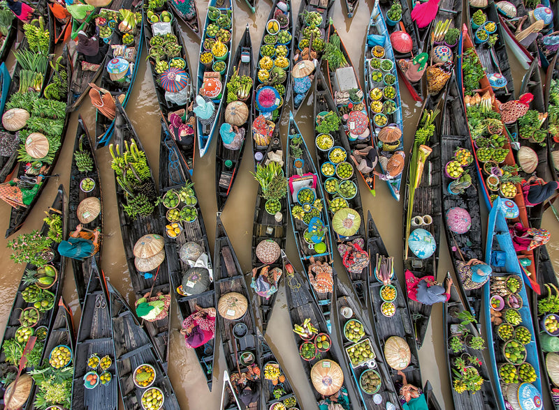 Erwachsenenpuzzle 500 Teile - Schwimmender Markt, Indonesien: Colorful Markets