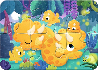 Kinderpuzzle 2, 4, 6, 8 Teile - Dino-Freunde