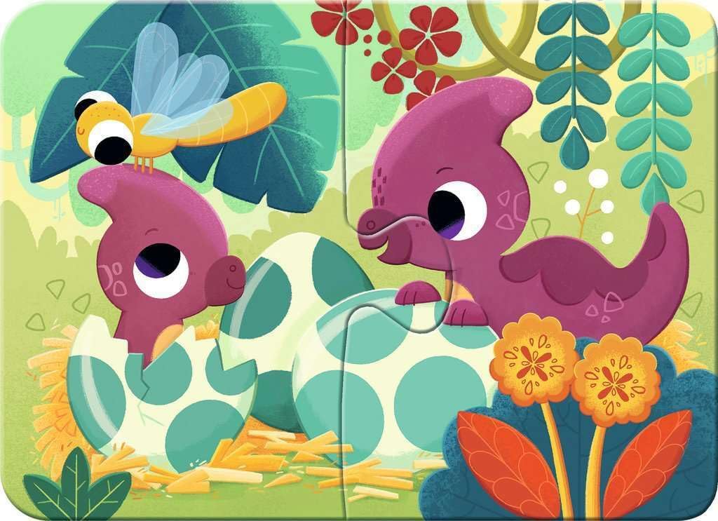 Kinderpuzzle 2, 4, 6, 8 Teile - Dino-Freunde
