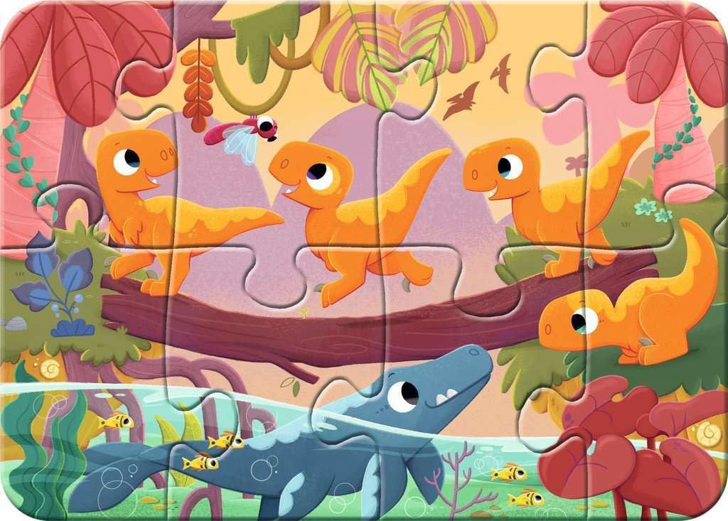 Kinderpuzzle 2, 4, 6, 8 Teile - Dino-Freunde