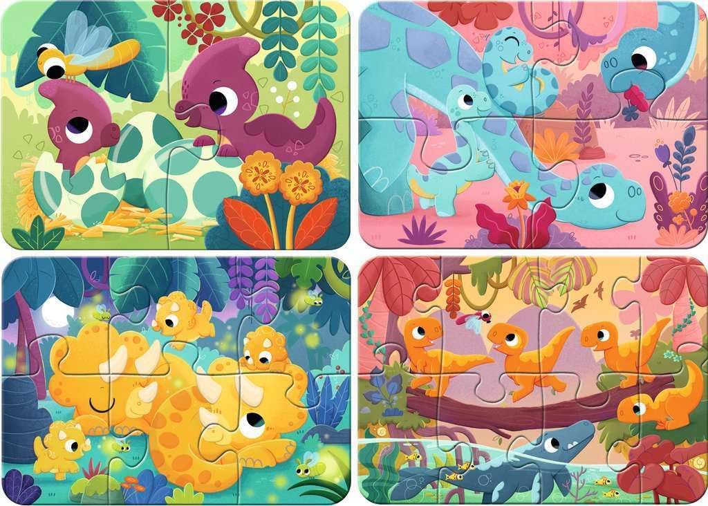 Kinderpuzzle 2, 4, 6, 8 Teile - Dino-Freunde