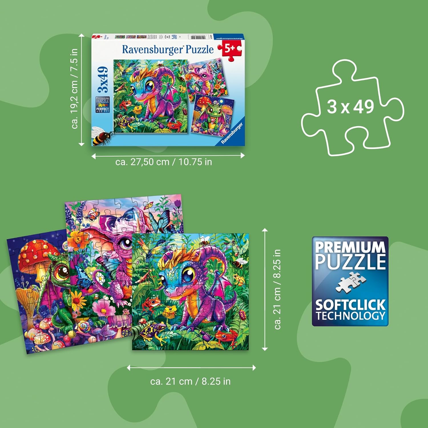 * Baby Garden Dragons 3X49Pc