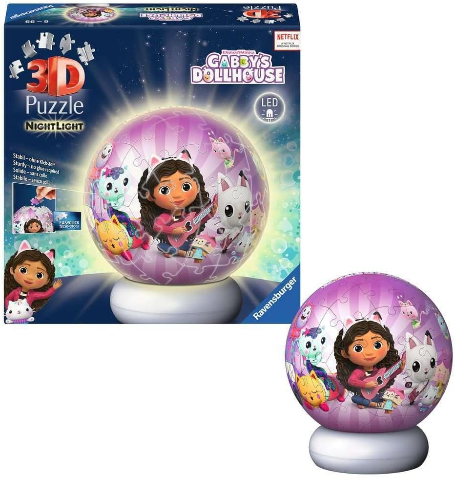 Ravensburger - Puzzle-Ball Nightlight Gabby`S Dollhouse 72P (12008059)