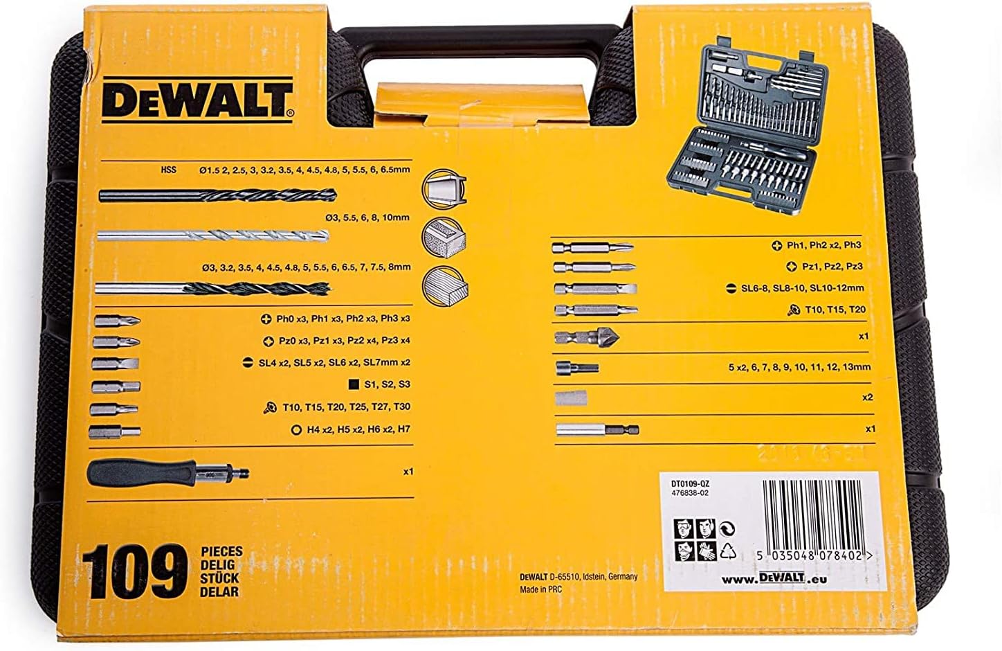 Dewalt 109 Pcs Bits & Drill Set