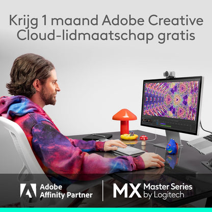 Logitech MX Master 4, Ergonomische draadloze muis met geavanceerde haptische feedback, ultrasnel scrollen, USB-C opladen, Bluetooth, Windows, MacOS - Space Zwart
