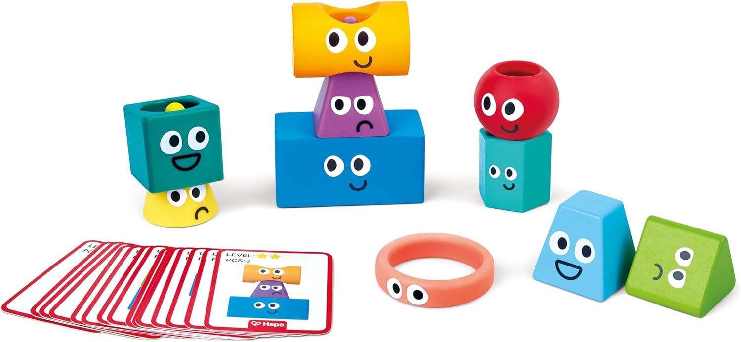 Hape Montessori Stacking Stones Colourful Educational Toy, Wooden Motor Skills Toy for Children from 12 Months