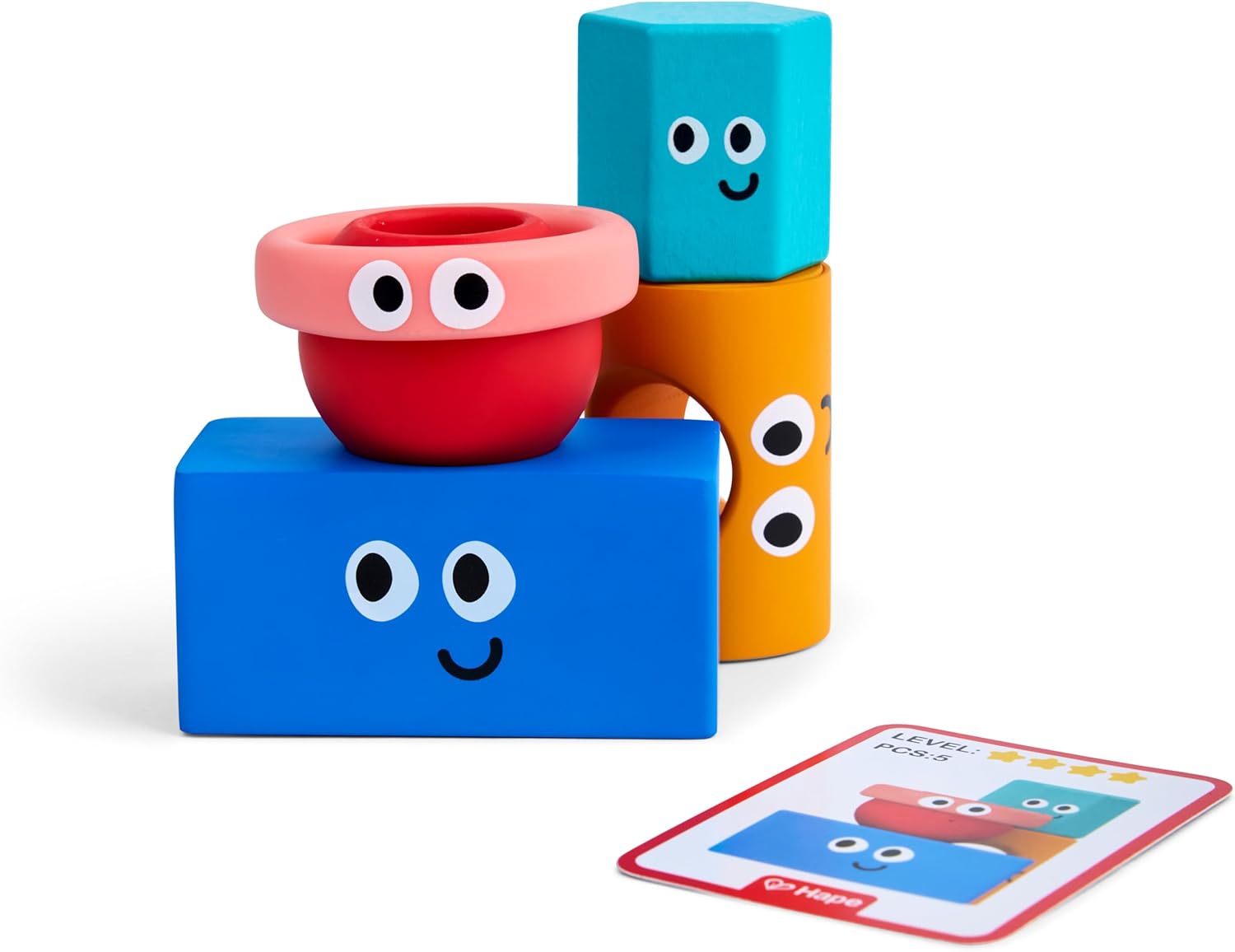 Hape Montessori Stacking Stones Colourful Educational Toy, Wooden Motor Skills Toy for Children from 12 Months