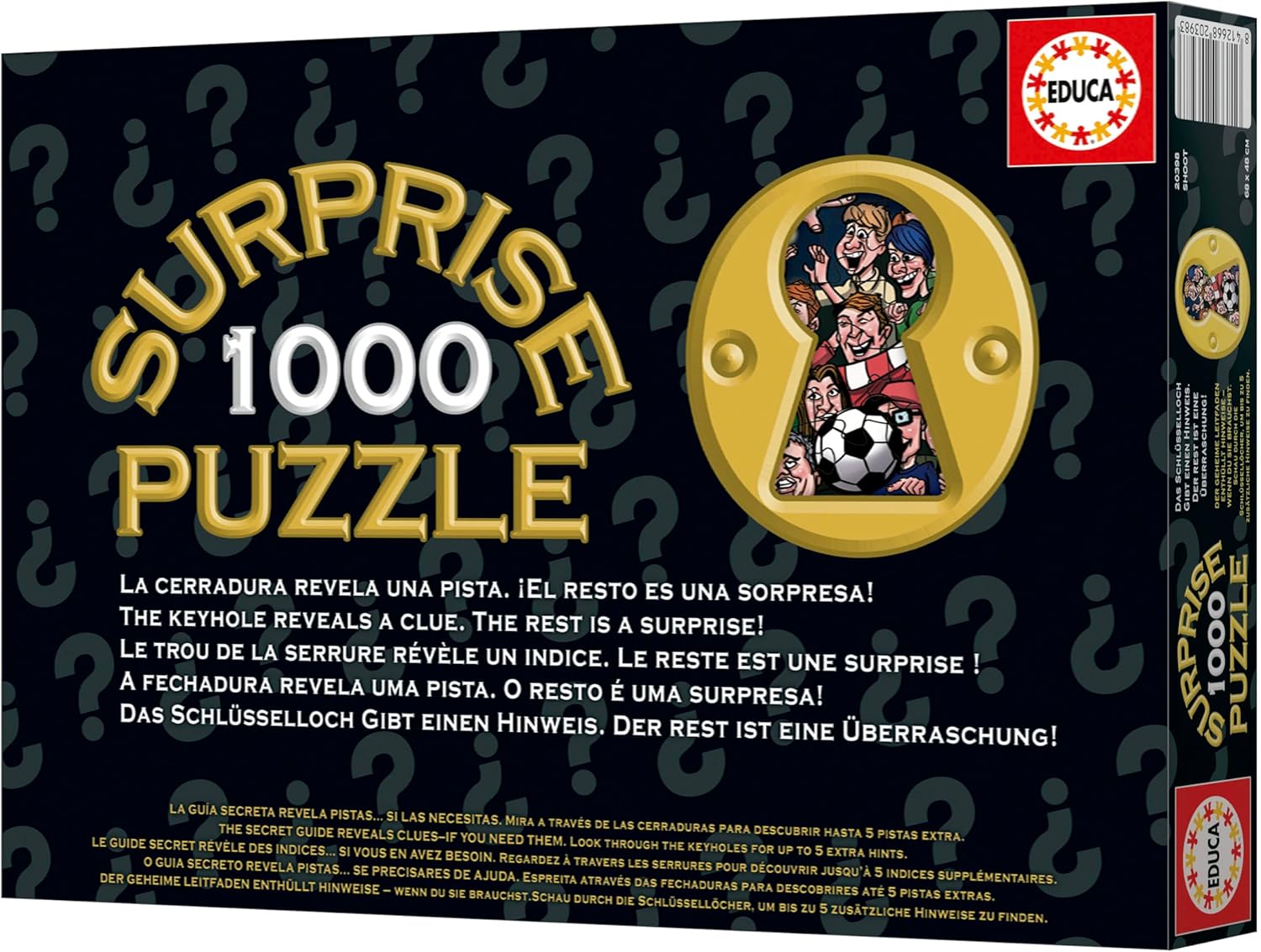 Educa - 1000 Piece Surprise Mystery Jigsaw Puzzle for Adults | Shoot! | Secret Lock Box Reveals Hidden Clues as You Build | Gift | Ages 14+ (20398
