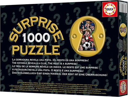 Educa - 1000 Piece Surprise Mystery Jigsaw Puzzle for Adults | Shoot! | Secret Lock Box Reveals Hidden Clues as You Build | Gift | Ages 14+ (20398
