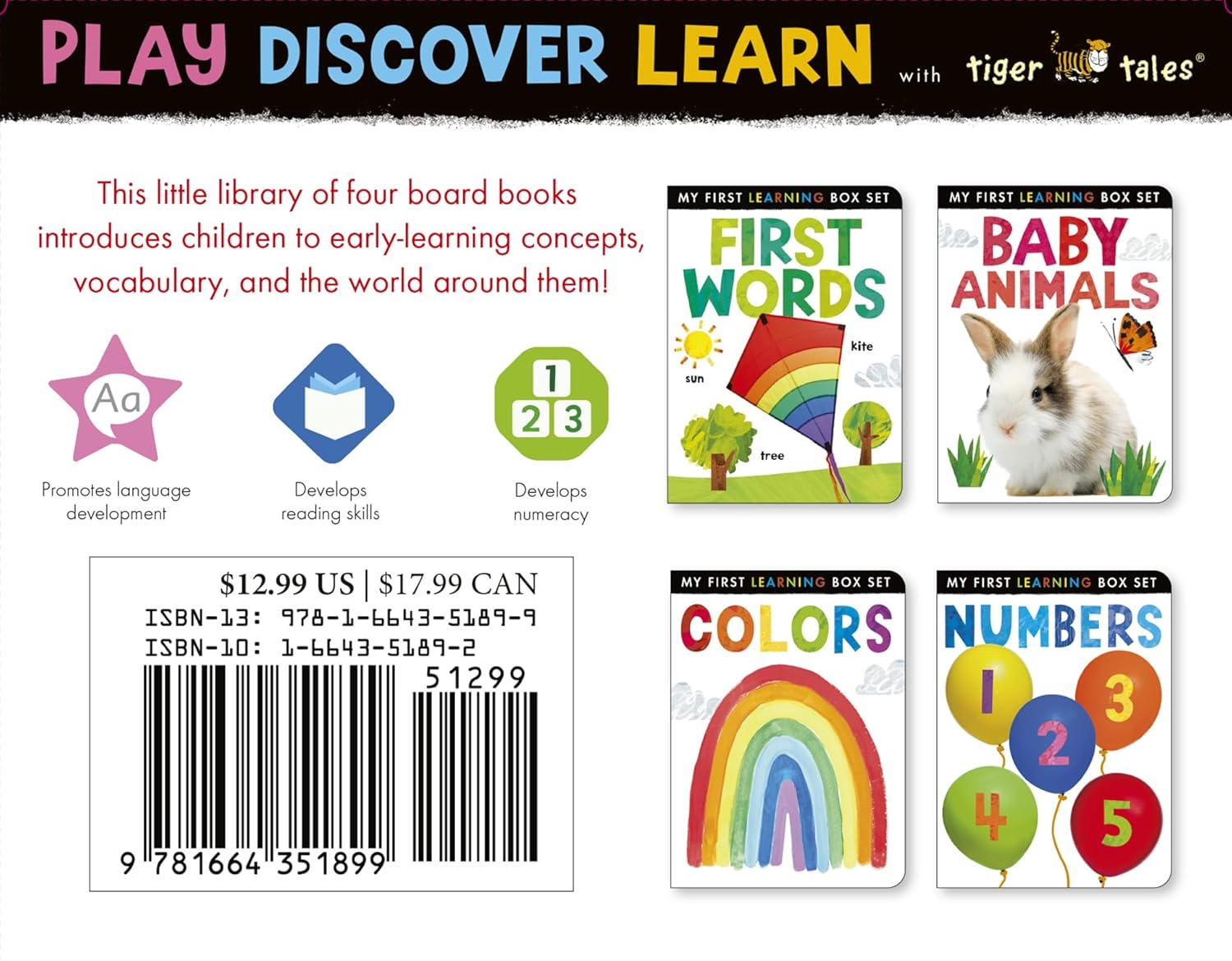 My First Learning Box Set: Little Library: First Words; Baby Animals; Colors; Numbers