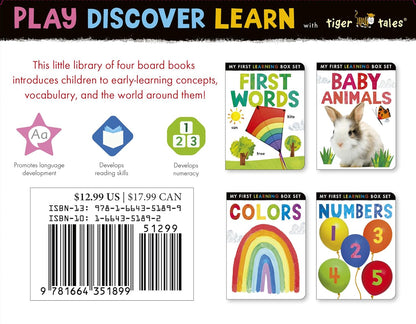 My First Learning Box Set: Little Library: First Words; Baby Animals; Colors; Numbers