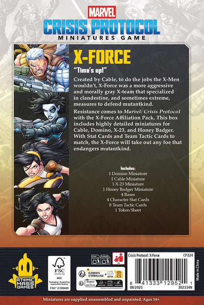 Asmodee | Marvel: Crisis Protocol X-Force Affiliation Pack | Miniatures Tabletop Game | Ages 14+ | 2 Players | 90+ Minutes Playing Time