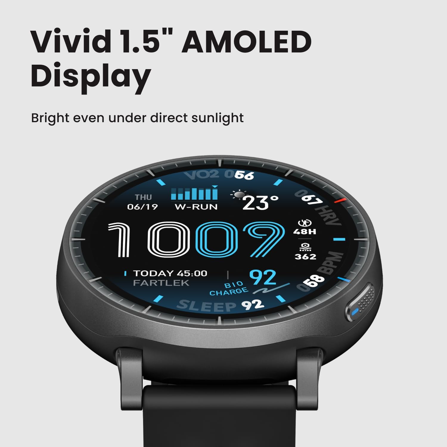 Amazfit Active Max Smart Watch 1.5" AMOLED Display, 25-Day Battery, Offline Map, NFC, GPS, 4GB Storage, 170+ Sport Modes, 5 ATM Water Resistant, Heart Rate & Sleep Fitness Tracker for Android & iPhone