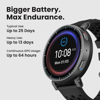 Amazfit Active Max Smart Watch 1.5" AMOLED Display, 25-Day Battery, Offline Map, NFC, GPS, 4GB Storage, 170+ Sport Modes, 5 ATM Water Resistant, Heart Rate & Sleep Fitness Tracker for Android & iPhone
