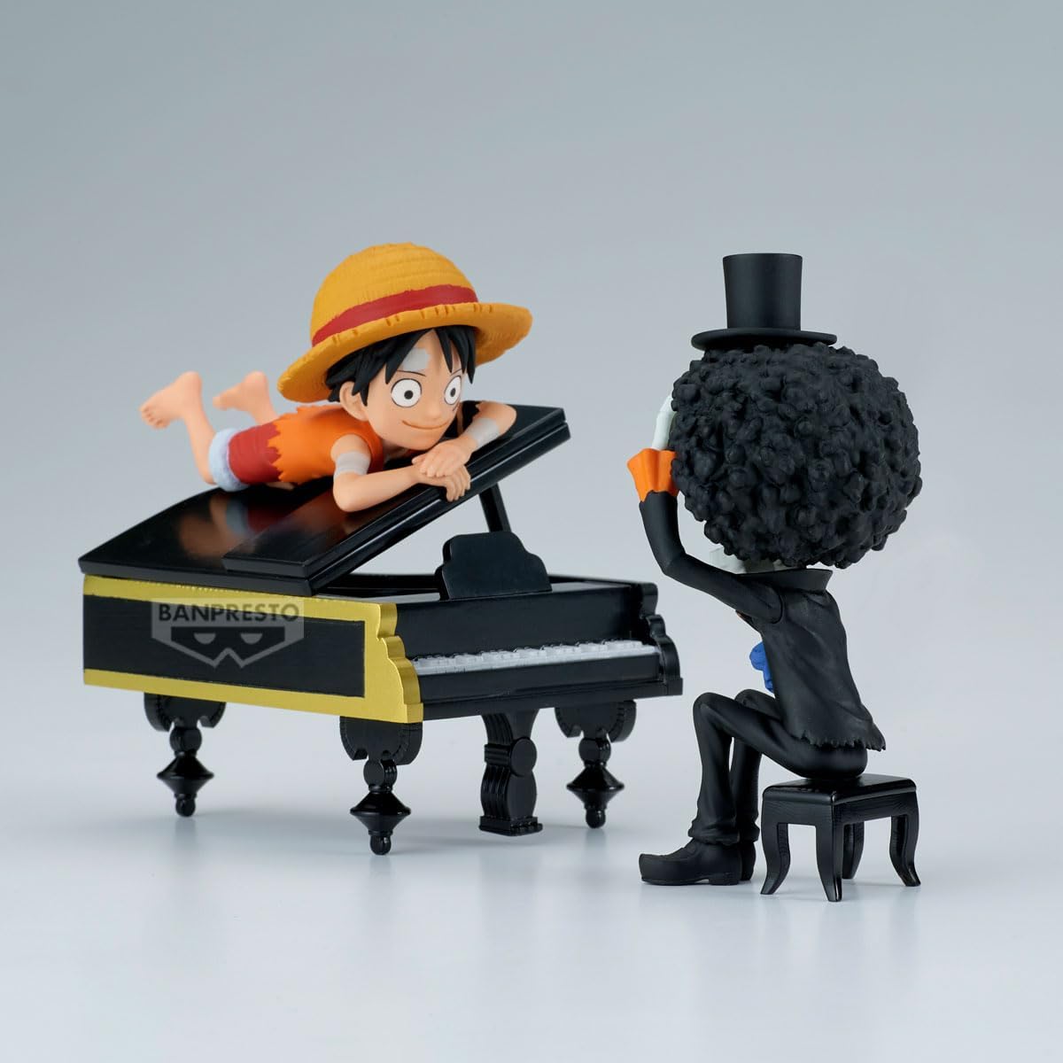 BANPRESTO Monkey D. Luffy & Brook One Piece, World Collectable Log Stories, That's Great!! After All This Time, He's Still... 8 cm, Multicoloured, Collectable Figure
