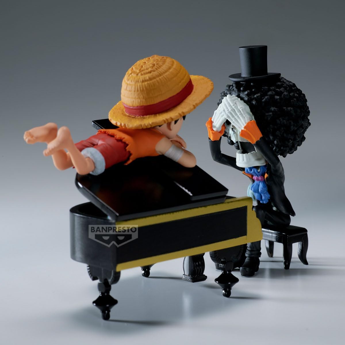 BANPRESTO Monkey D. Luffy & Brook One Piece, World Collectable Log Stories, That's Great!! After All This Time, He's Still... 8 cm, Multicoloured, Collectable Figure