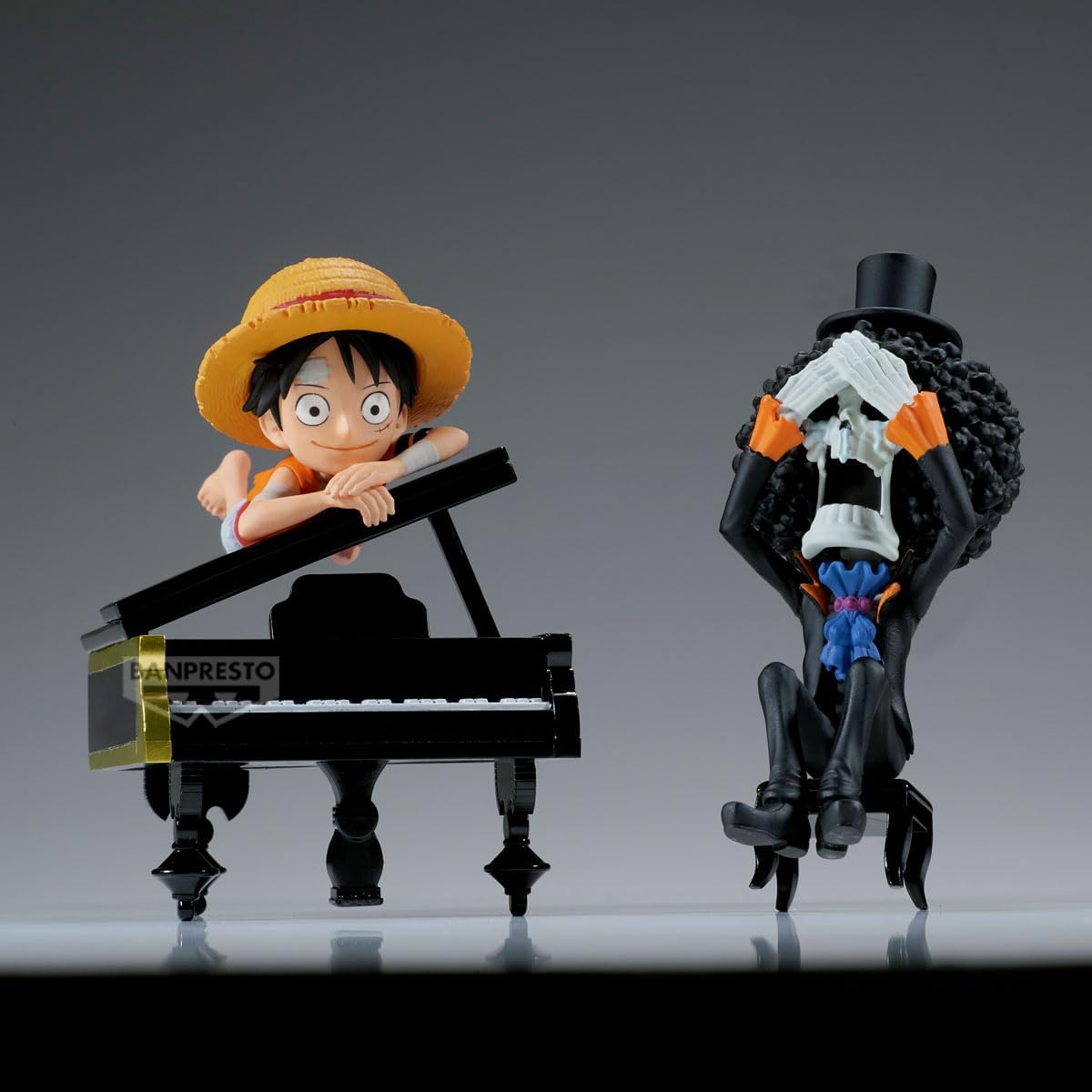 BANPRESTO Monkey D. Luffy & Brook One Piece, World Collectable Log Stories, That's Great!! After All This Time, He's Still... 8 cm, Multicoloured, Collectable Figure