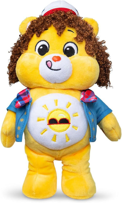 Basic Fun Care Bears x Stranger Things Funshine Bear as Dustin – 22 cm Plush – Limited Edition Collectible – Gift for Stranger Things Fans