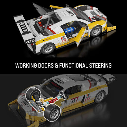 Mattel Brick Shop Hot Wheels Elite Series Building Set, ’15 Audi R8 LMS with 820 Pieces, Realistic Details and Custom Decals, Adult Collectors and Kids Ages 10+, JFT18