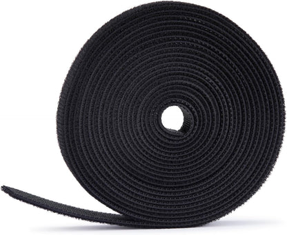 StarTech.com 75ft (22.8m) Hook and Loop Roll, 0.5in Wide, Black, Cut-to-Size Reusable Cable Ties, Fastener Tape, Bulk Roll