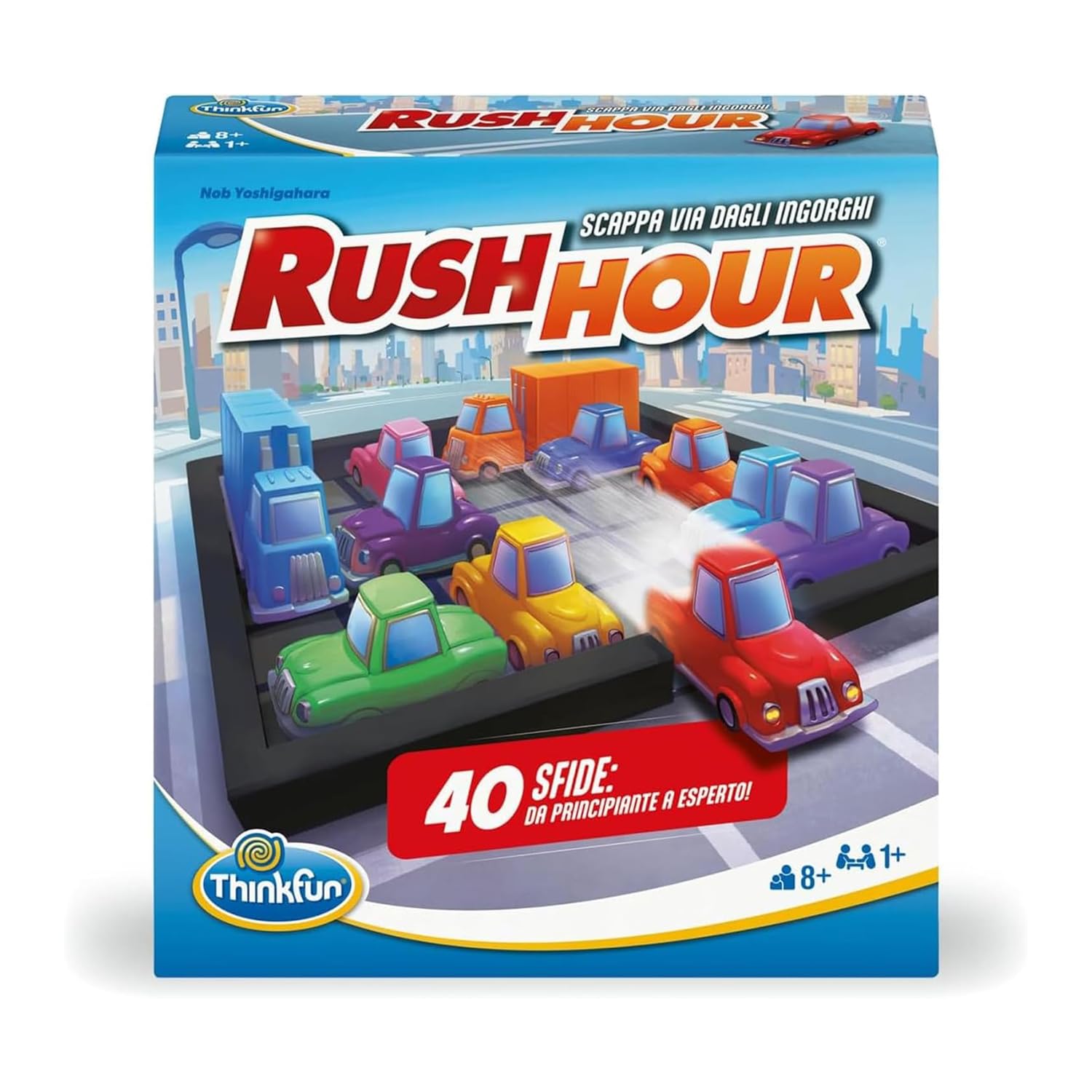 ThinkFun - Rush Hour spel | bordspellen voor kinderen | 40 uitdagingen | jongen en meisje + 8 jaar | cadeau-ideeën | spelletjes kinderen + 8 jaar