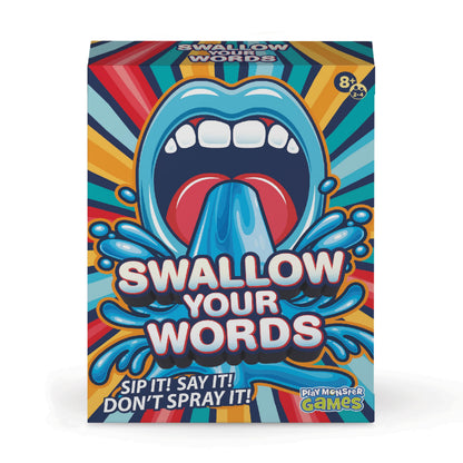 PlayMonster Swallow Your Words | Can You Speak With Your Mouth Full Of Water? | Fun Family Game | Party Game | For Ages 8+