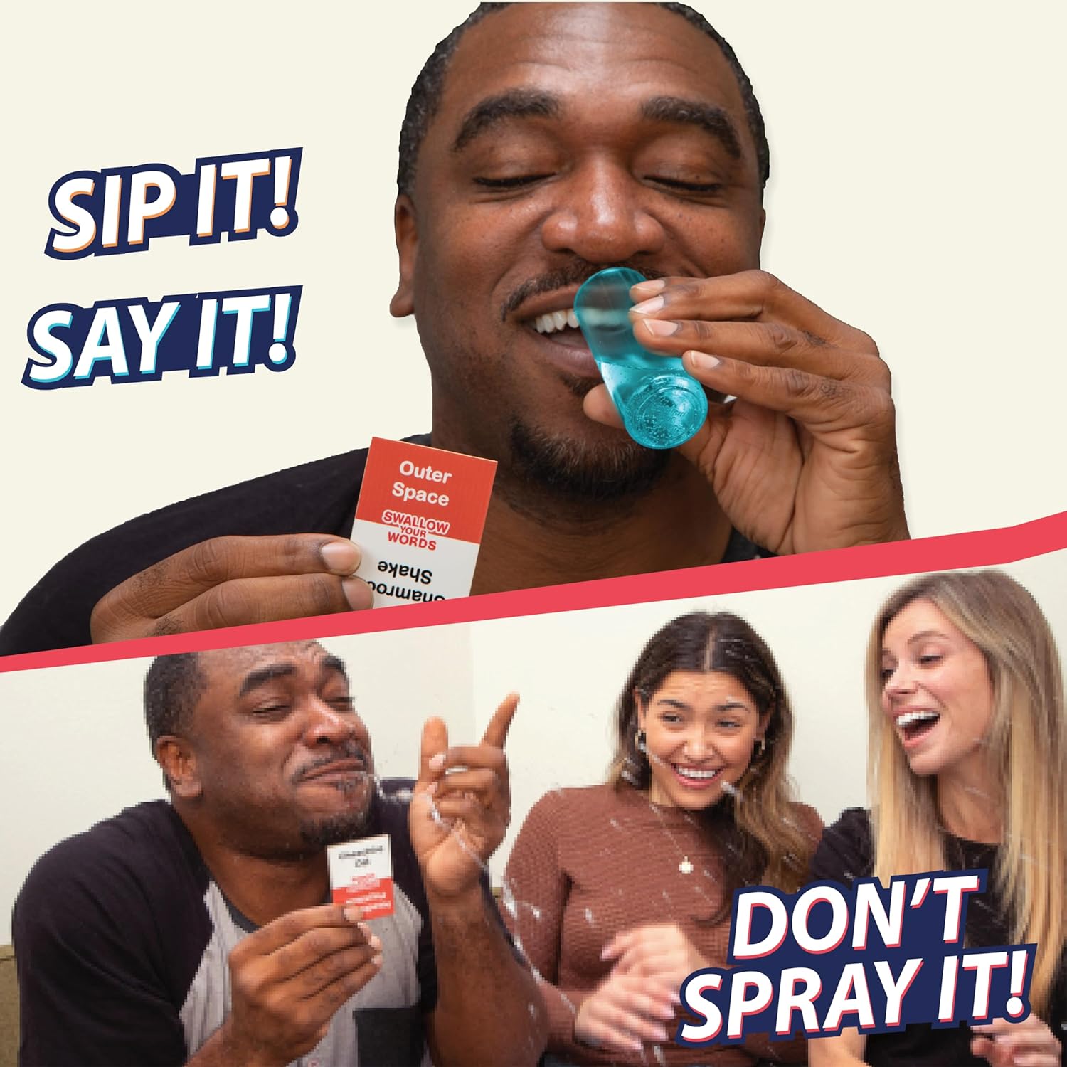 PlayMonster Swallow Your Words | Can You Speak With Your Mouth Full Of Water? | Fun Family Game | Party Game | For Ages 8+