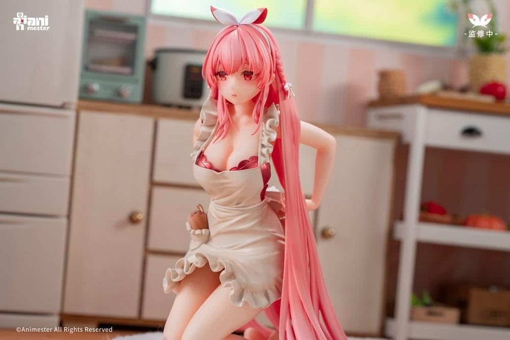 AniMester White Rabbit Rosu Grembiule Ver., Scala 1/7 PVC & ABS Dipinto Figura Completa
