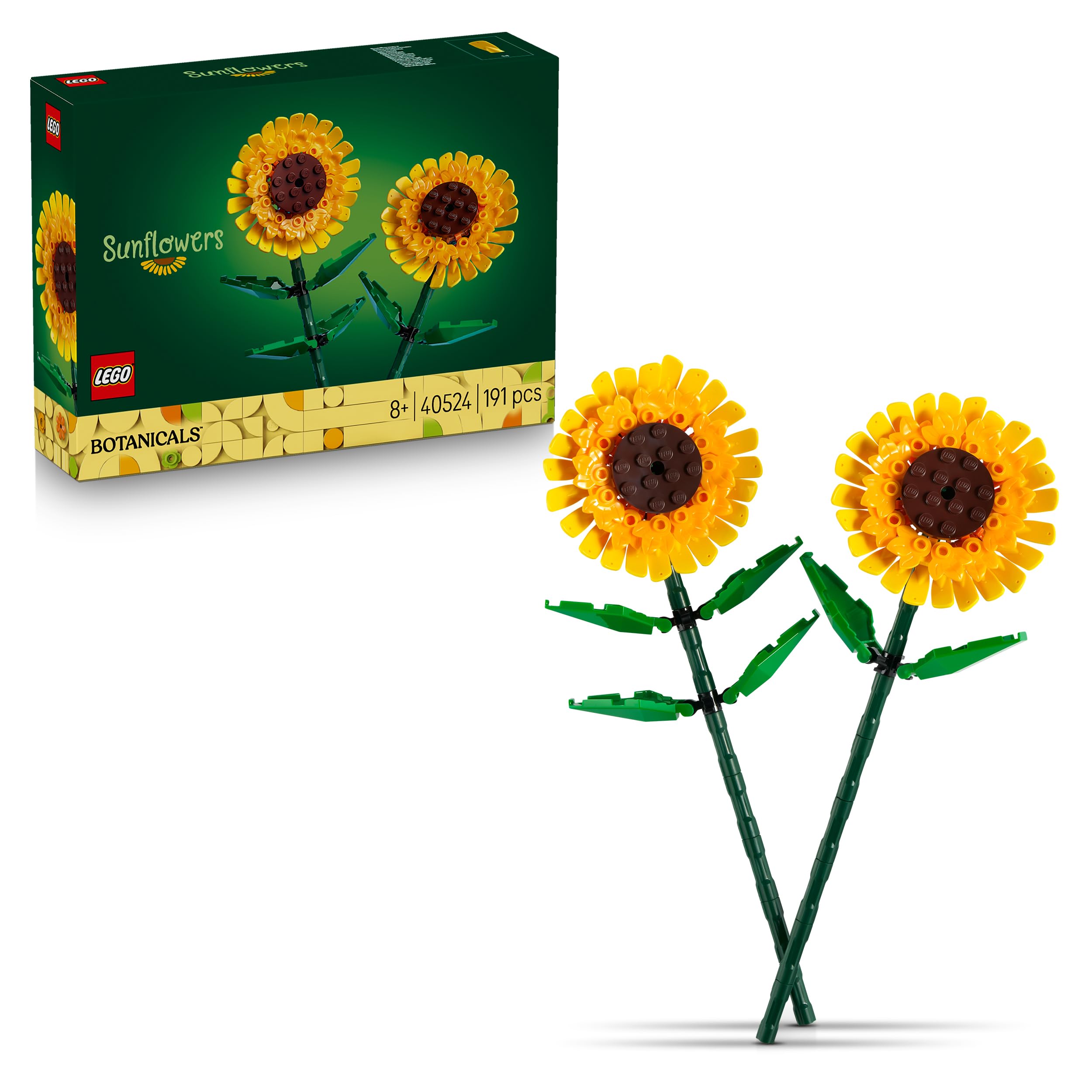 LEGO Botanicals Sunflowers - Yellow Faux Flowers Building Set - Desk Decoration or Floral Bouquet Home Decor - Gift for 8+ Year Old Girls, Boys and Teenagers - Botanical Collection - 40524