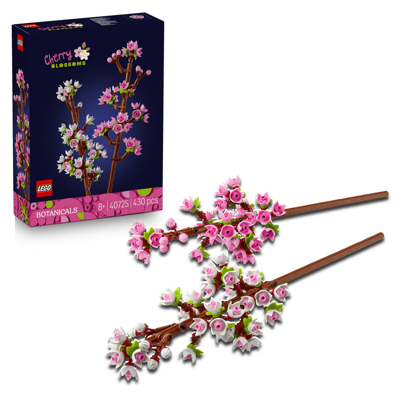 LEGO Botanicals Cherry Blossoms Toy - Faux Flowers Building Set - Desk Decoration or Floral Home Decor - Nature Gift for 8+ Year Old Girls & Teens - 40725