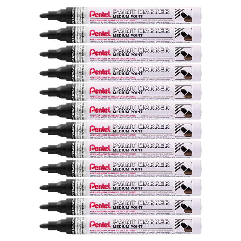 Pentel Pennarello medio nero – Confezione da 12