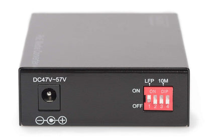 Digitus DN-82140 convertitore multimediale di rete 1000 Mbit/s, Nero, RJ45/SFP - Gigabit - PoE+, SFP