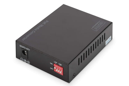 Digitus DN-82140 convertitore multimediale di rete 1000 Mbit/s, Nero, RJ45/SFP - Gigabit - PoE+, SFP