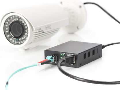 Digitus DN-82140 convertitore multimediale di rete 1000 Mbit/s, Nero, RJ45/SFP - Gigabit - PoE+, SFP