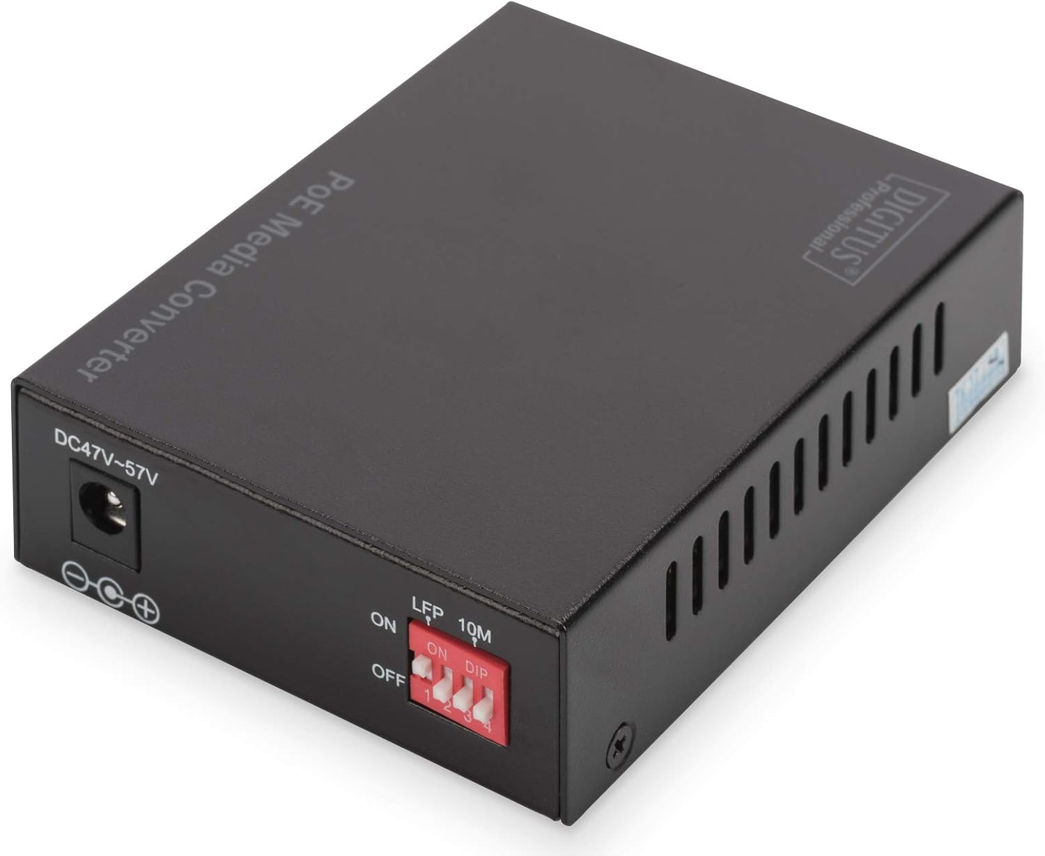 Digitus DN-82140 convertitore multimediale di rete 1000 Mbit/s, Nero, RJ45/SFP - Gigabit - PoE+, SFP