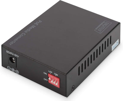Digitus DN-82140 convertitore multimediale di rete 1000 Mbit/s, Nero, RJ45/SFP - Gigabit - PoE+, SFP