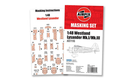 Airfix A65008 Masking Set - for A07116 Westland Lysander - 1:48 Scale Model building kit Plastic Model Plane Accessories for Adults 14+