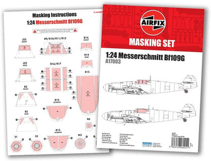 Airfix 986509-1/24 Messerschmitt BF109G-5/G-6, Masken-Set - Maßstab 1:24