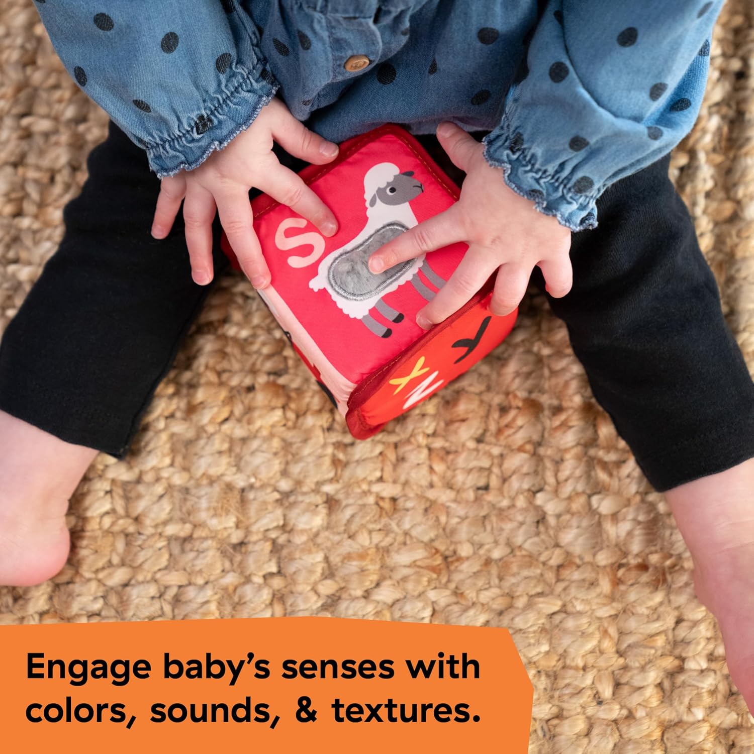 Baby Einstein, Alpha Stacks Blocs Souples - Jouets Sensoriels Légers pour Apprentissage des Lettres et Coordination Main-Œil, 3 Mois et Plus