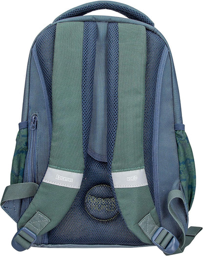 Depesche 13978 Adventure World School Backpack in Dark Blue and Green with Dark Snakes Motif, School Bag with Adjustable Straps